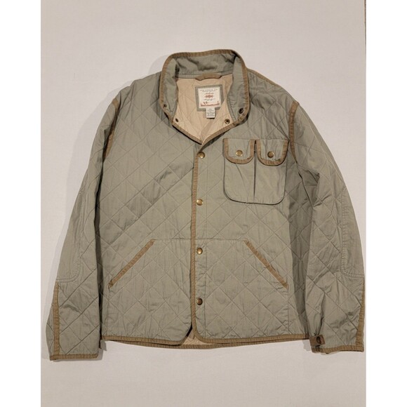 Vtg Orvis Hunting Field Jacket Olive Green Elbow Pads Mens Size XXL 100% Cotton